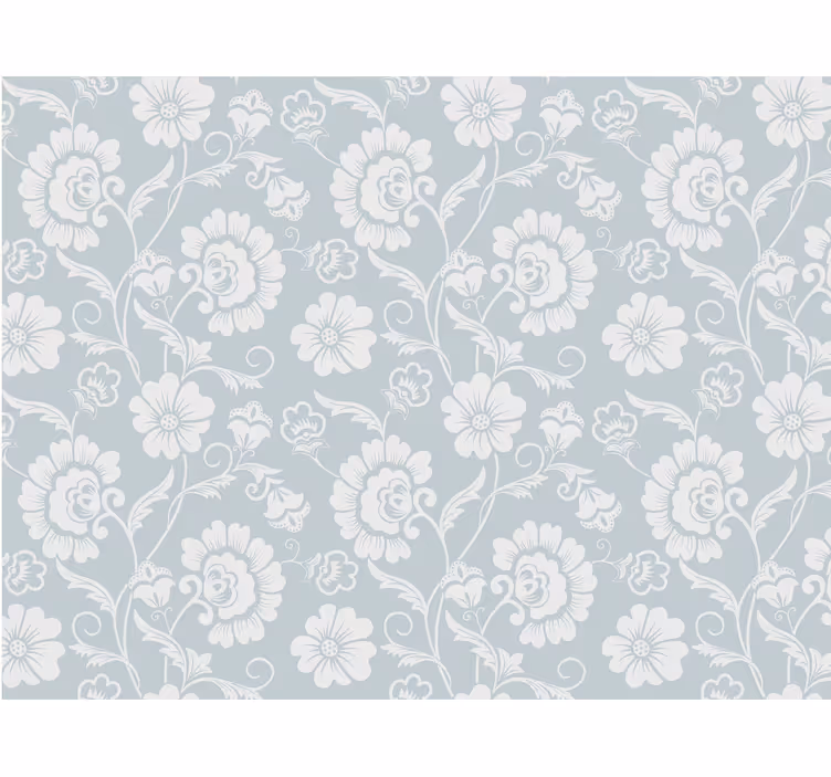 Persiana enrollable gris con patrón floral elegante - TenVinilo
