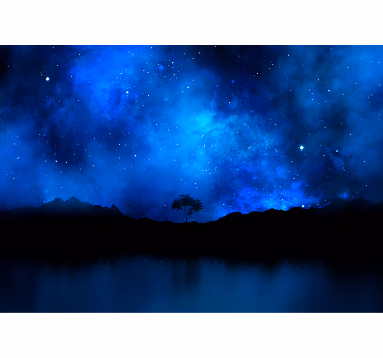 Persiana enrollable azul escena de nebulosa estelar - TenVinilo