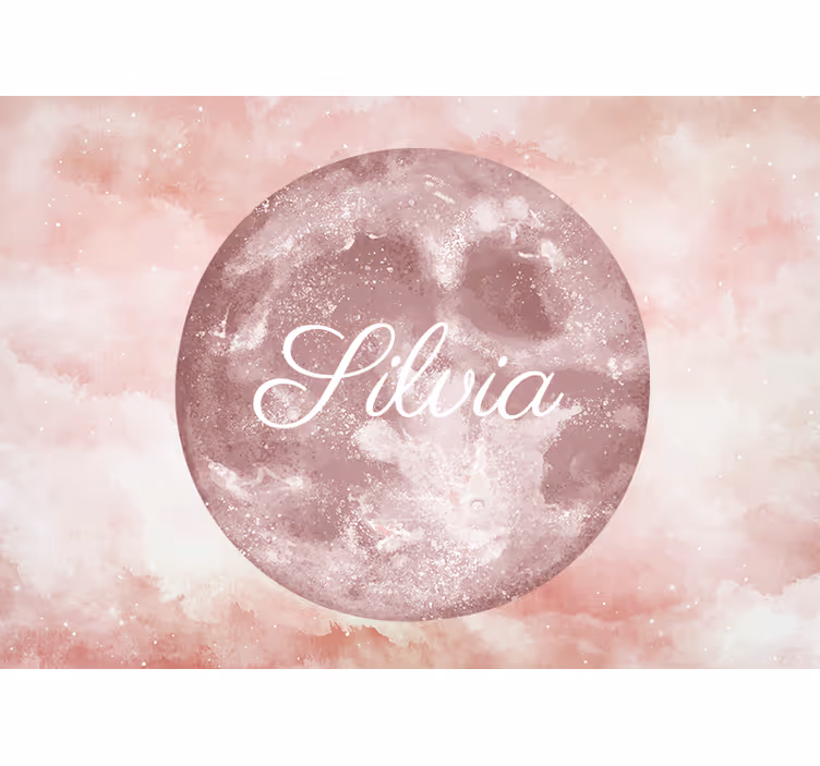 Persiana enrollable rosa luna con nombre - TenVinilo