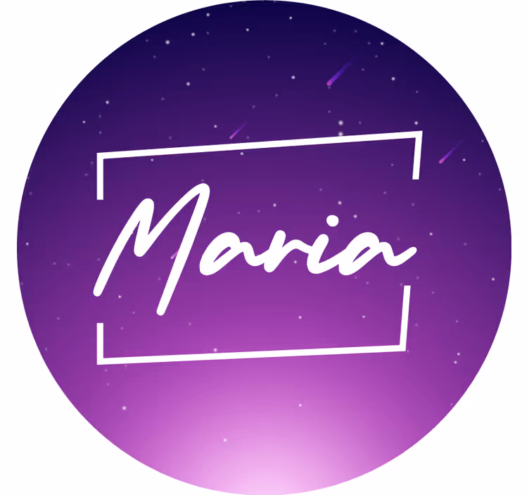 Persiana enrollable morada galaxia púrpura con nombre - TenVinilo