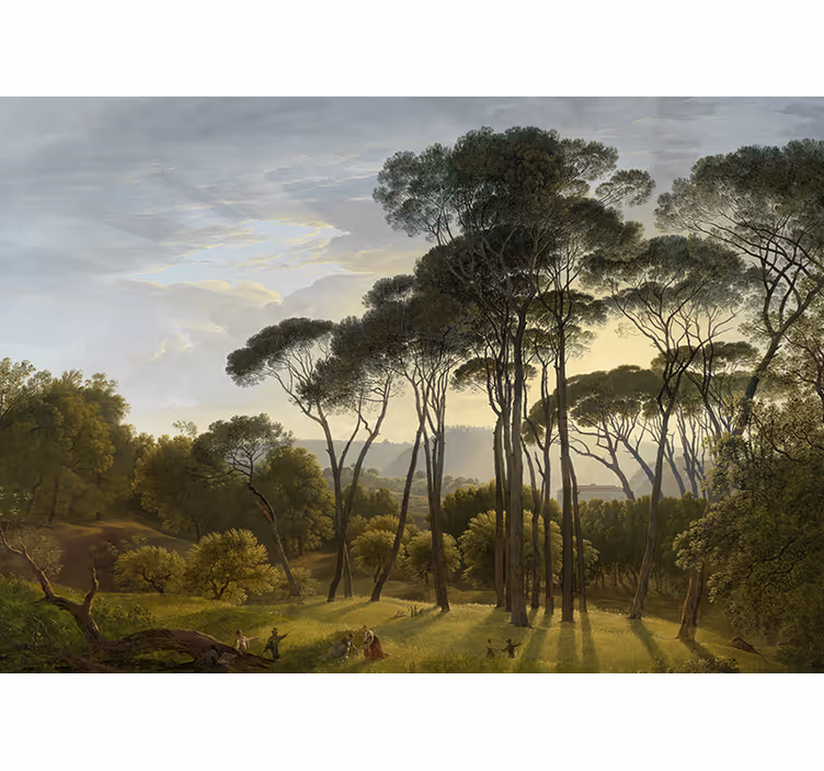 Persiana enrollable salón paisaje forestal italiano - TenVinilo