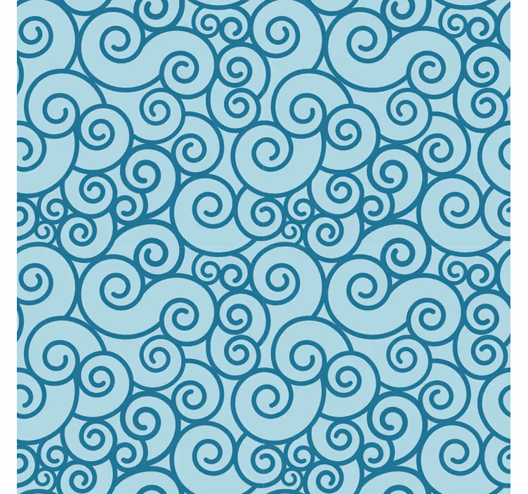 Persiana enrollable azul con diseño de espirales - TenVinilo