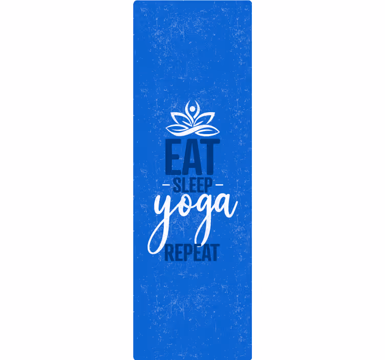 Persiana enrollable azul comer dormir yoga repetir - TenVinilo