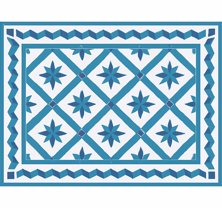 Persiana enrollable azul azulejos de estrella geométrica - TenVinilo