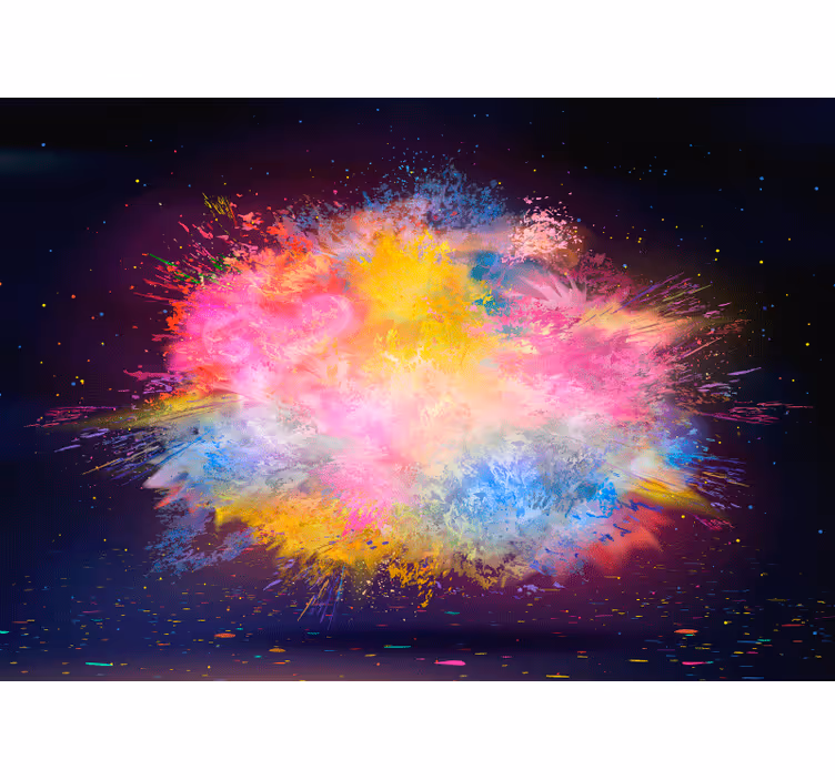 Persiana enrollable salón explosión de colores arcoíris - TenVinilo