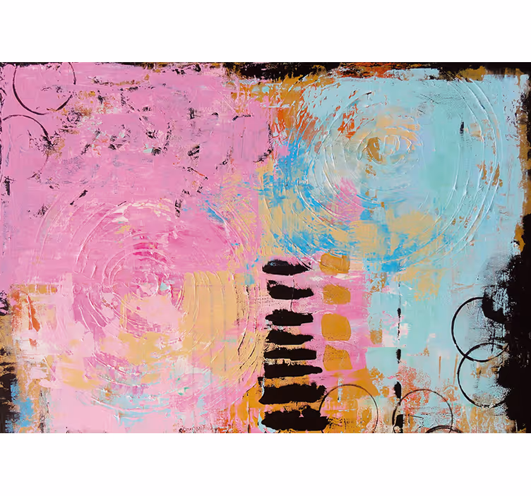 Persiana enrollable salón pintura abstracta original - TenVinilo
