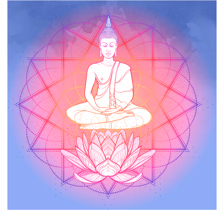 Persiana enrollable salón mandala buda meditando - TenVinilo