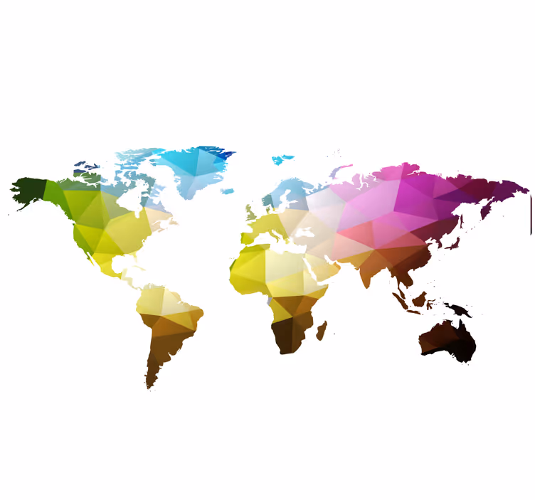 Persiana enrollable salón mapa mundial triangular - TenVinilo