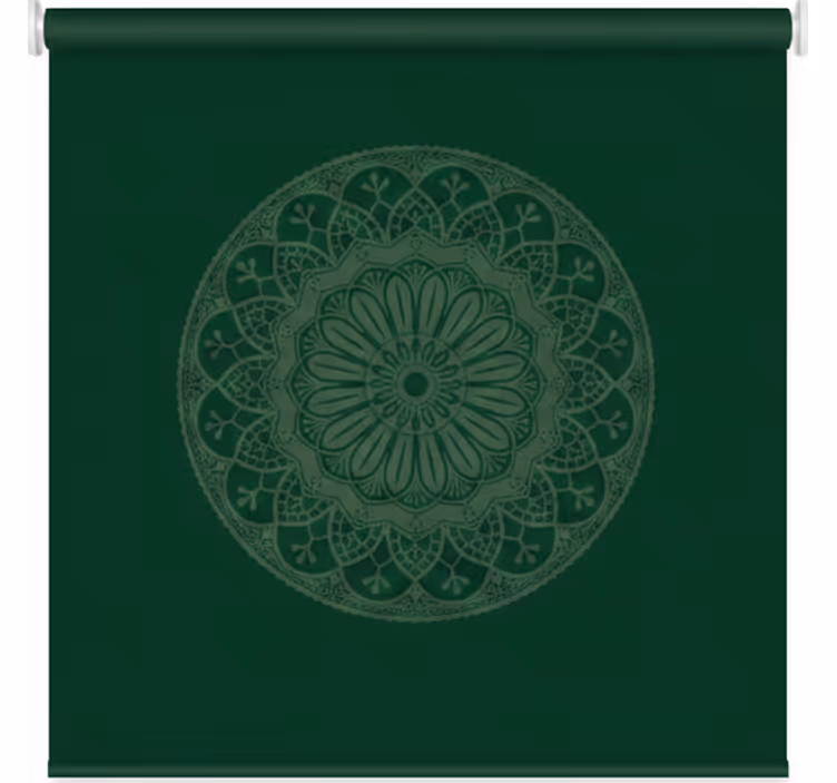 Persiana enrollable verde patrón mandala verde - TenVinilo