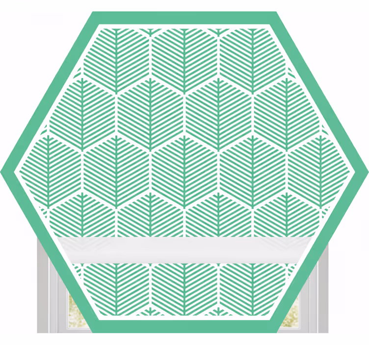 Persiana enrollable verde forma hexagonal de plantas - TenVinilo