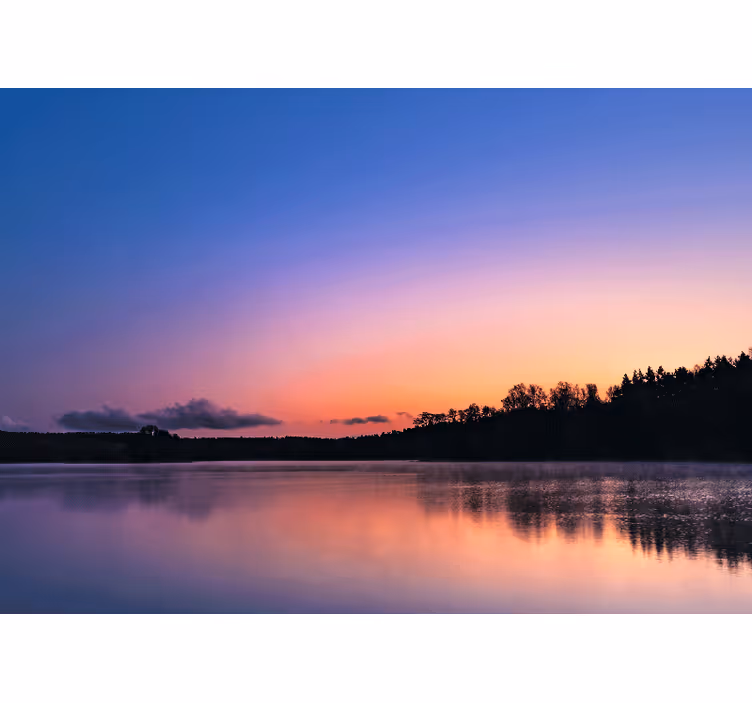 Persiana enrollable salón atardecer lago mazury - TenVinilo