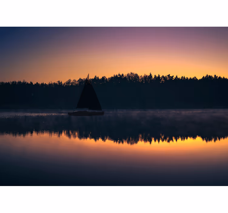 Persiana enrollable salón atardecer en velero mazury - TenVinilo