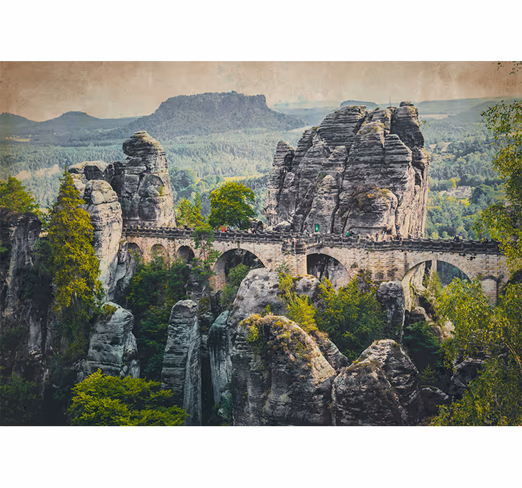 Persiana enrollable salón hermoso puente de piedra - TenVinilo