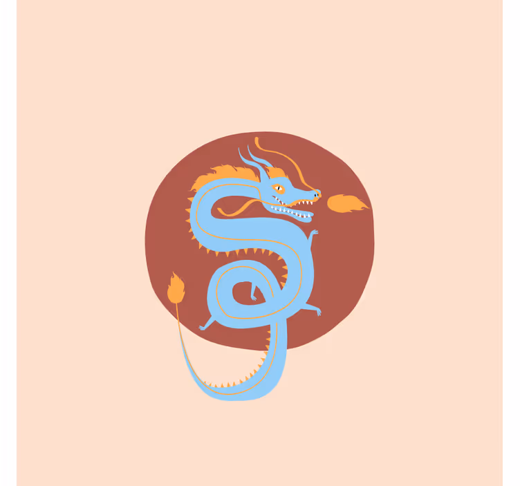 Persiana enrollable salón dragón azul claro - TenVinilo