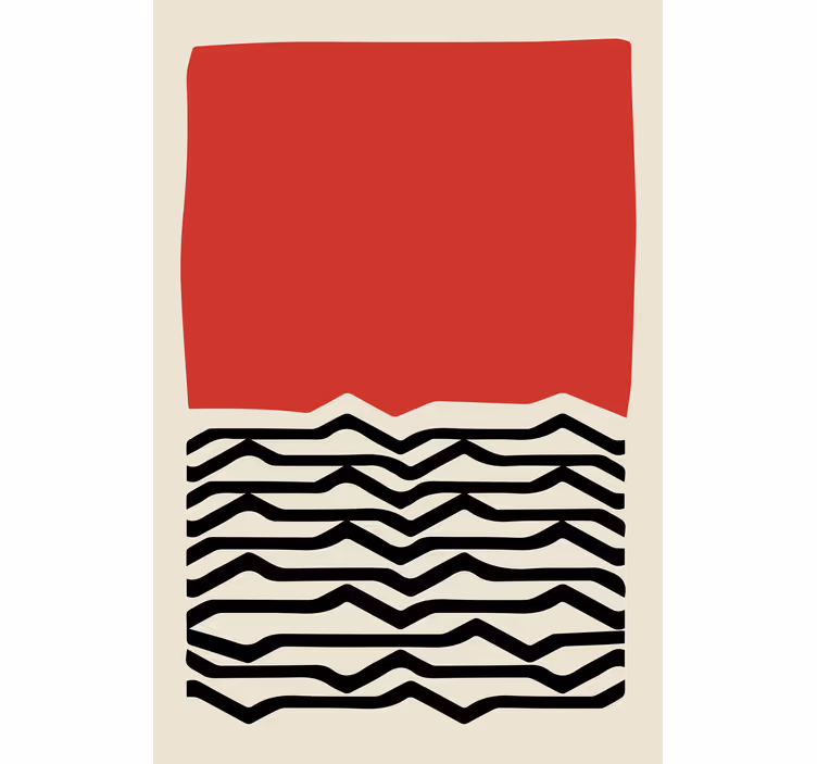 Persiana enrollable salón pintura roja con líneas negras - TenVinilo