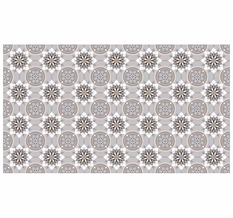 Persiana enrollable gris azulejo floral de suelo - TenVinilo