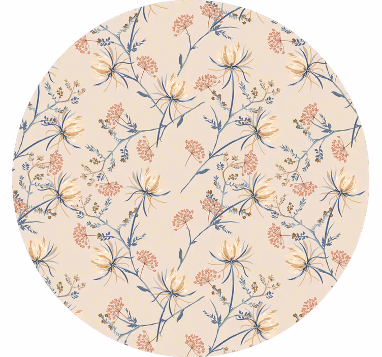 Persiana enrollable beige flores botánicas - TenVinilo