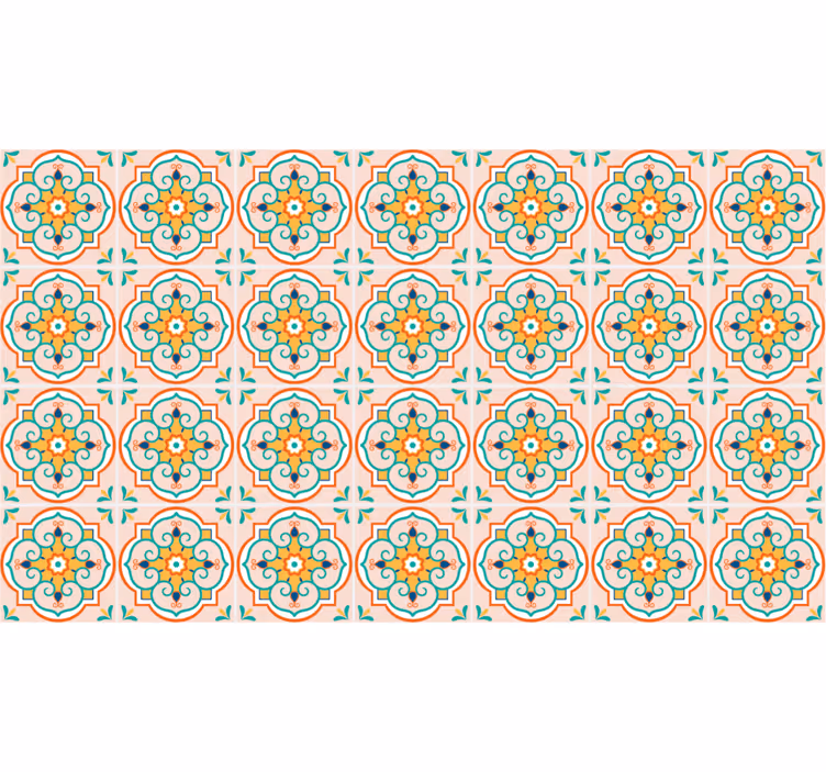 Persiana enrollable beige diseño cuadrado colorido - TenVinilo