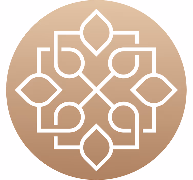 Persiana enrollable beige diseño de mandala geométrico - TenVinilo