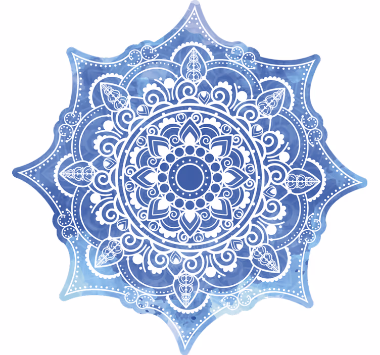 Persiana enrollable para cuarto aquarella azul mandala - TenVinilo