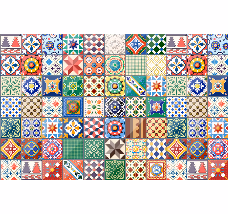 Persiana enrollable para cuarto azulejos verdes mexicanos - TenVinilo