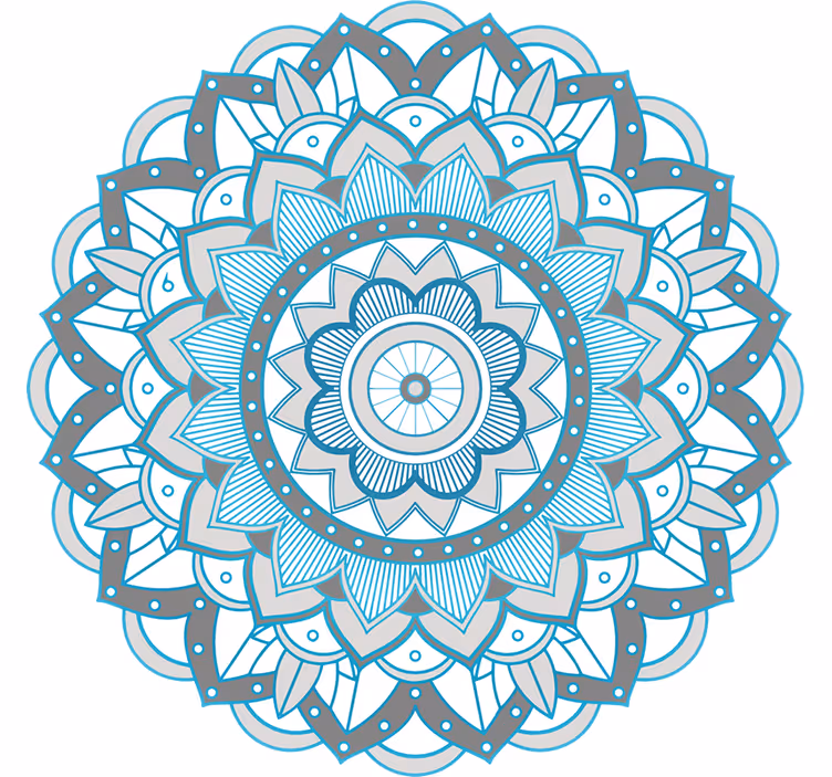 Persiana enrollable para cuarto diseño mandala azul - TenVinilo