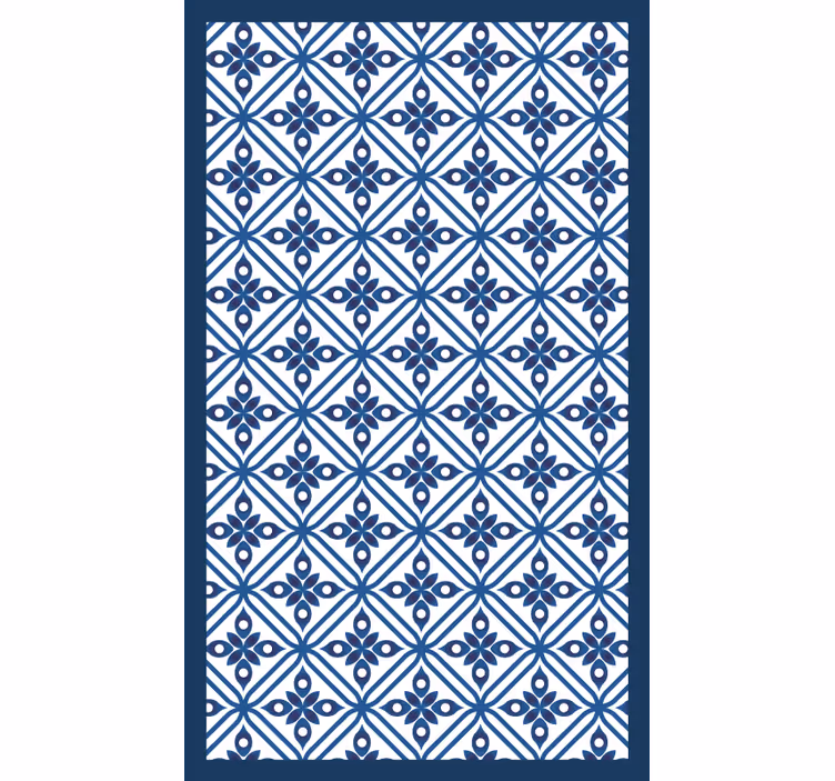Persiana enrollable para cuarto estilo japonés azul y blanco - TenVinilo
