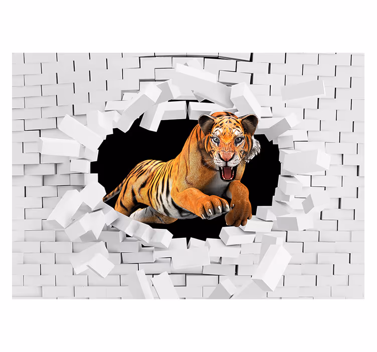 Persiana enrollable blanca tigre 3d - TenVinilo