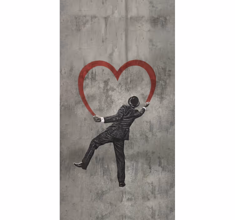 Persiana enrollable gris amor en graffiti de banksy - TenVinilo