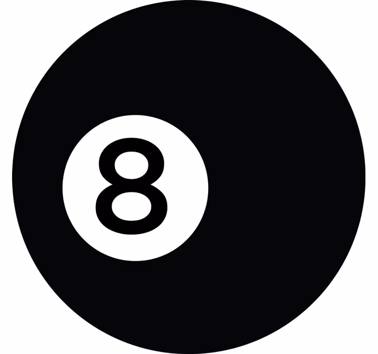 Persiana enrollable negra bola de billar número 8 - TenVinilo