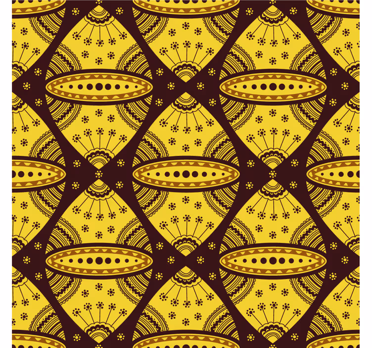 Persiana enrollable salón arte abstracto africano amarillo - TenVinilo