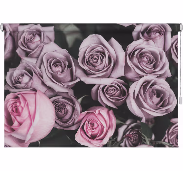 Persiana enrollable salón diseño elegante rosas rosas - TenVinilo