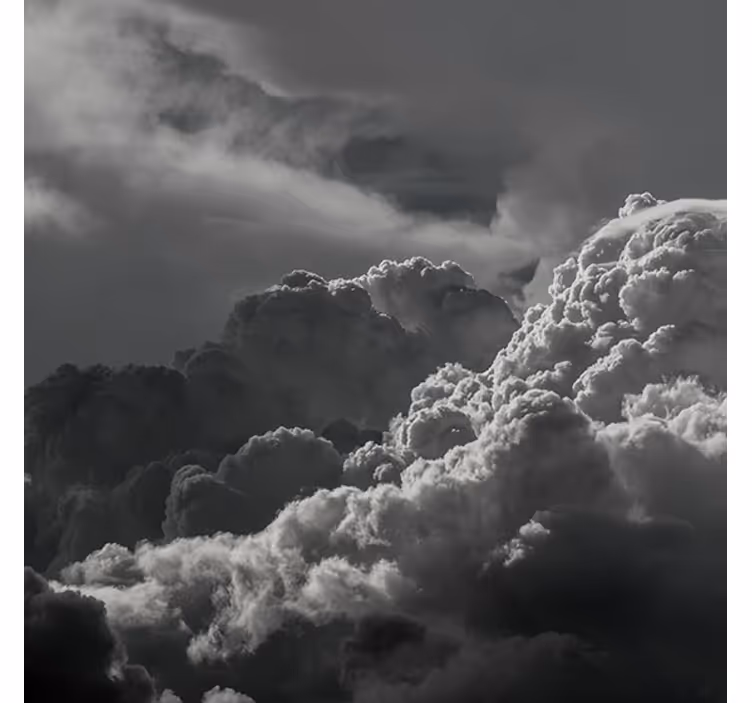 Persiana enrollable salón cielo negro y blanco con nubes - TenVinilo