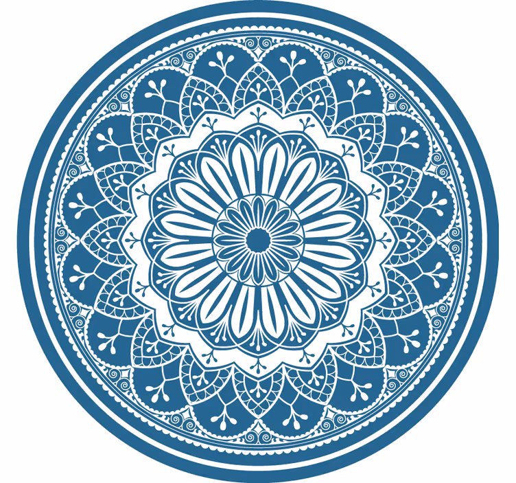 Persiana enrollable para cuarto con gran mandala azul - TenVinilo