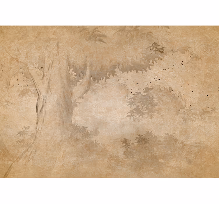 Persiana enrollable beige paisaje vintage de selva - TenVinilo