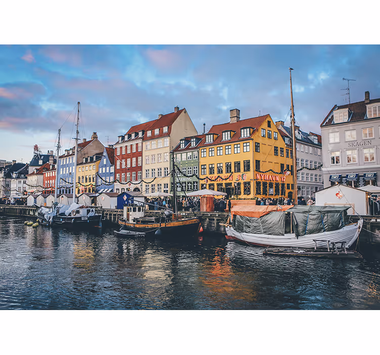 Persiana enrollable para cuarto casas de copenhague - TenVinilo