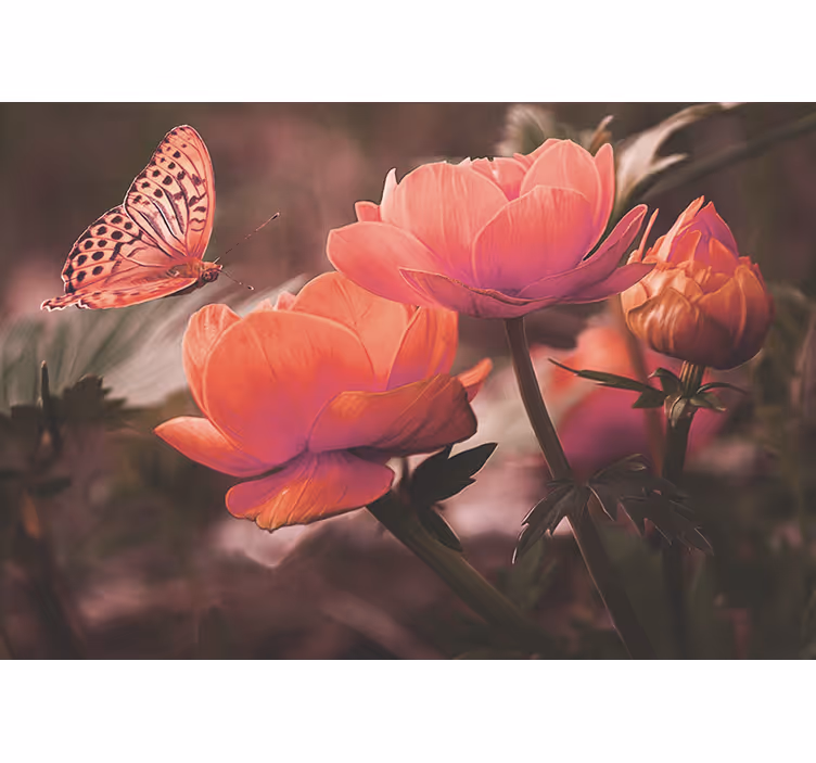 Persiana enrollable para cuarto mariposas rosas - TenVinilo