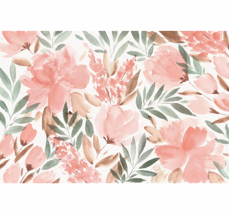 Persiana enrollable para cuarto floral panorámico - TenVinilo