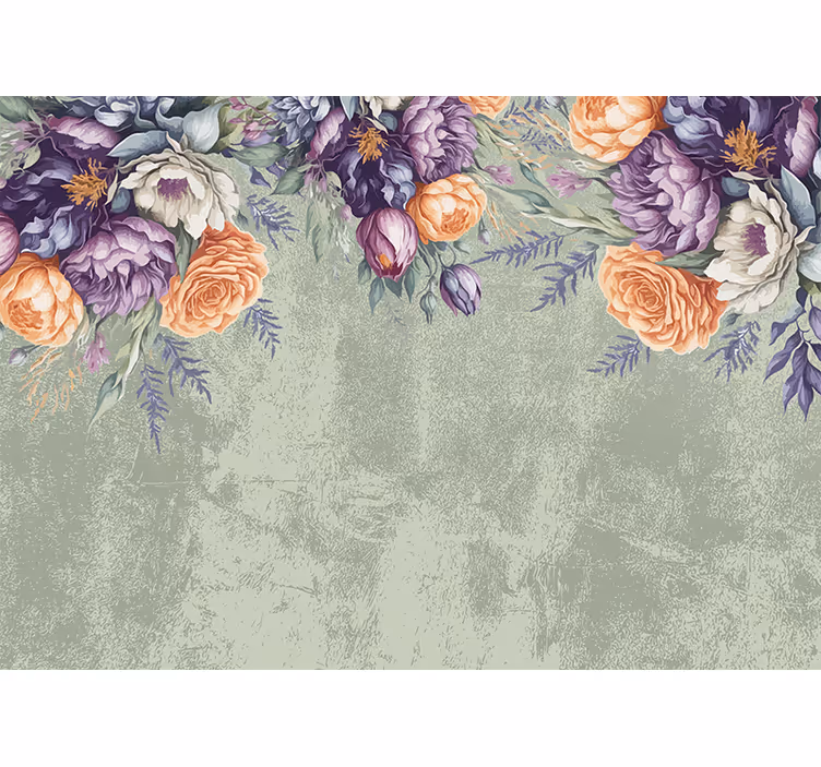Persiana enrollable para cuarto diseño floral vintage - TenVinilo