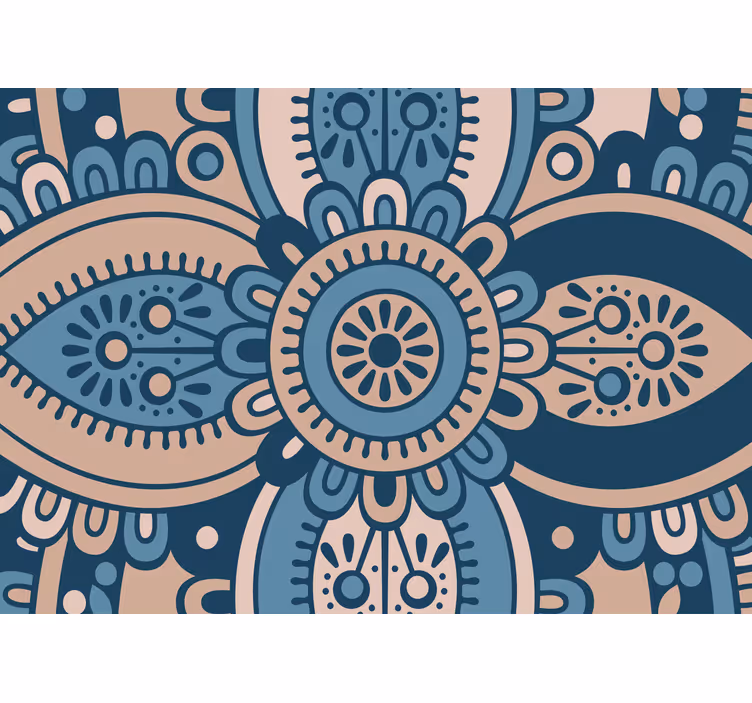Persiana enrollable para cuarto mandala floral azul - TenVinilo