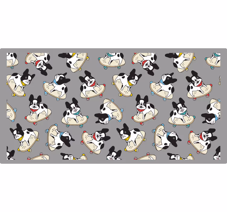 Persiana enrollable gris bulldog patinador - TenVinilo