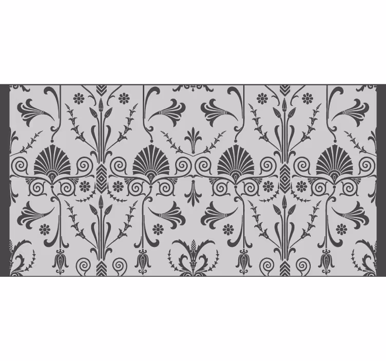 Persiana enrollable gris con patrón floral provincial gris - TenVinilo