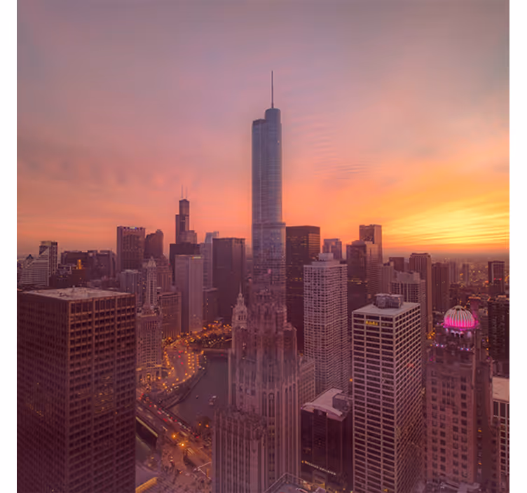 Persiana enrollable salón atardecer en nueva york - TenVinilo