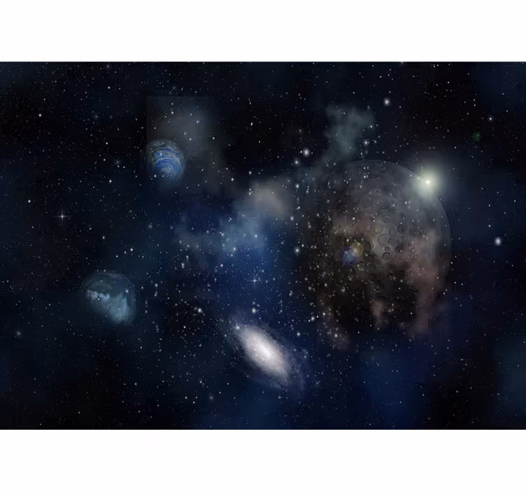 Persiana enrollable para cuarto vista hermosa del espacio - TenVinilo