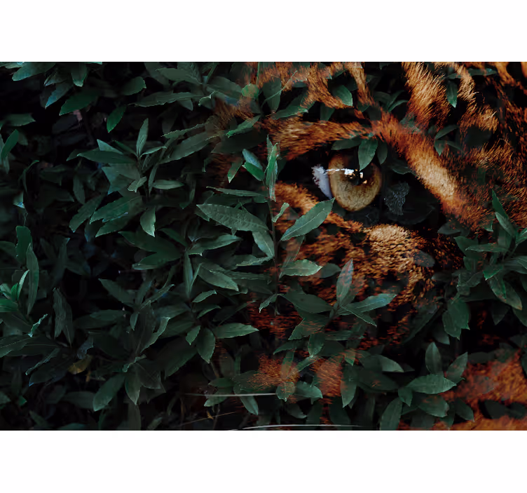 Persiana enrollable para cuarto tigre de hojas verdes - TenVinilo