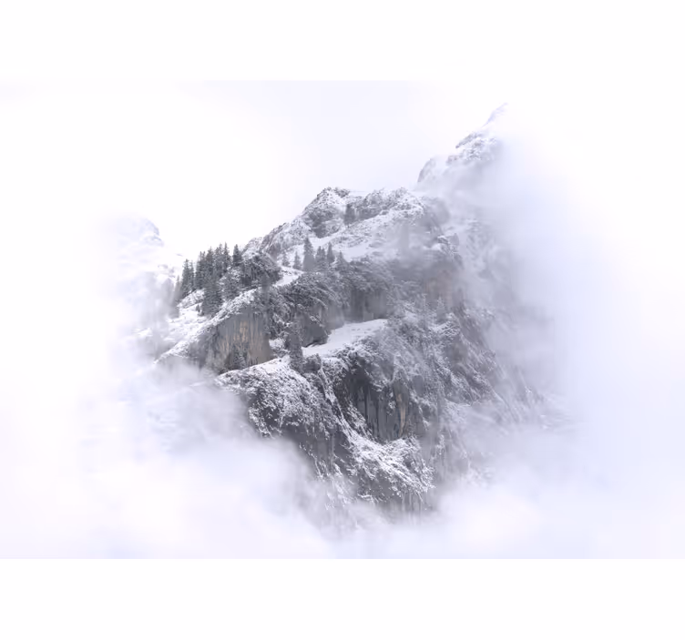 Persiana enrollable blanca paisaje montañoso nevado - TenVinilo
