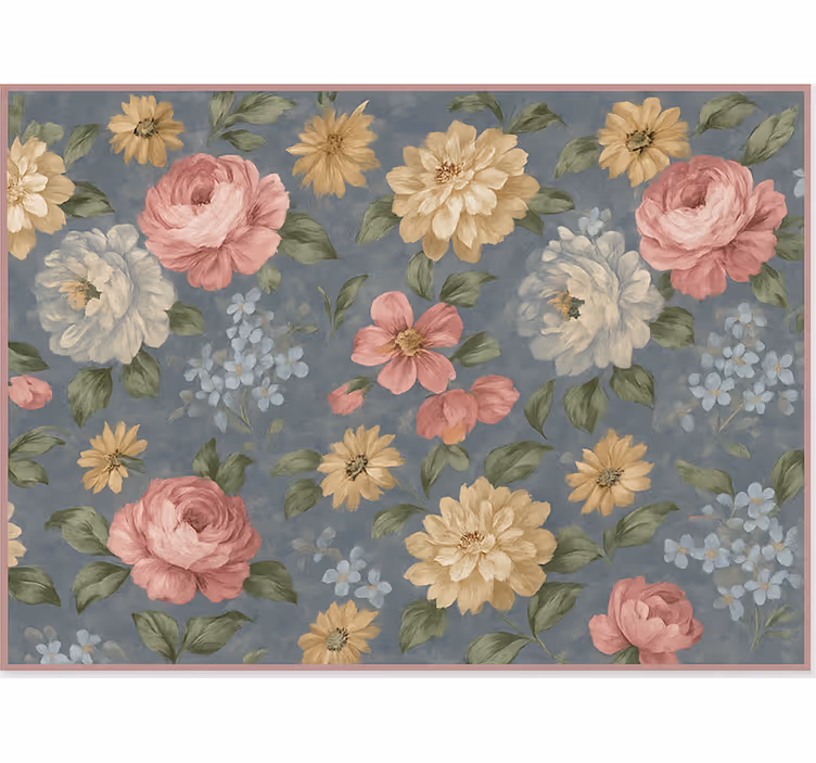 Persiana enrollable salón efecto pintura floral - TenVinilo
