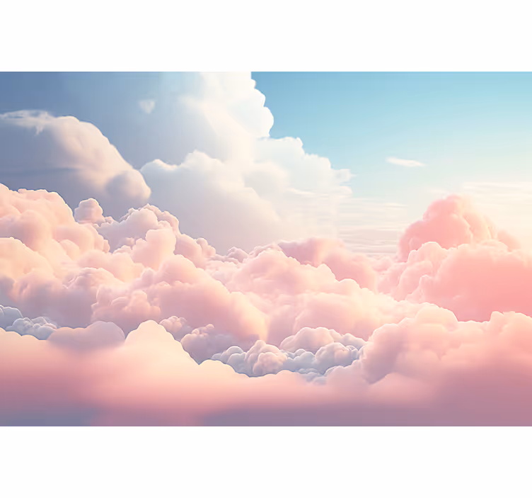 Persiana enrollable infantil paisaje de nubes rosas - TenVinilo