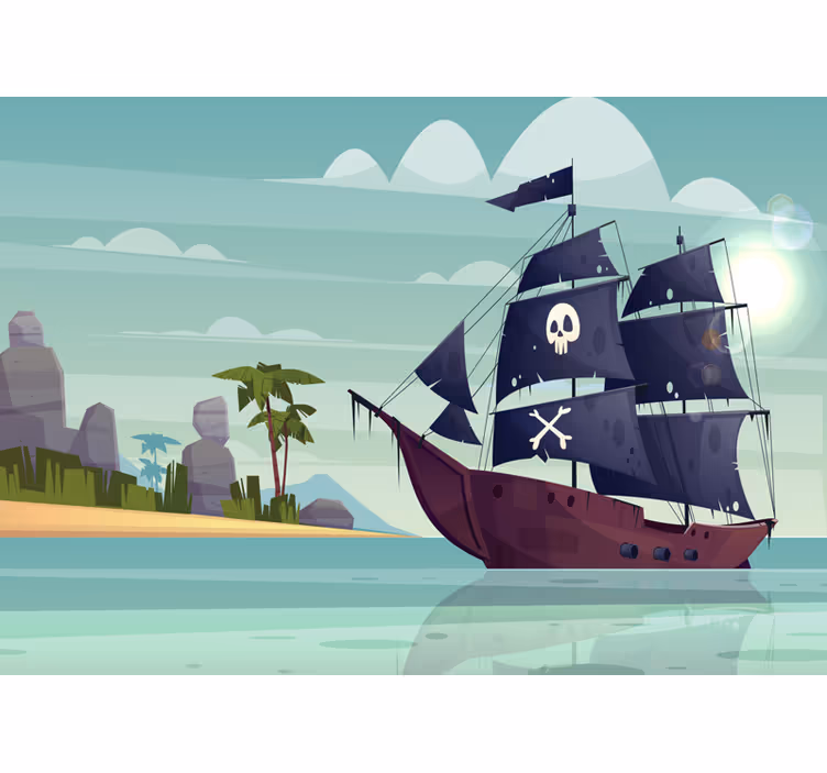 Persiana enrollable infantil barco pirata - TenVinilo