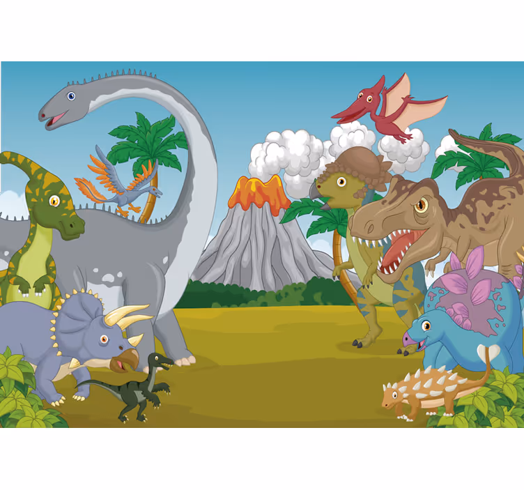 Persiana enrollable infantil dinosaurios decorativos - TenVinilo